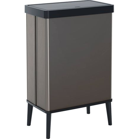 Dmora - Mülleimer Scillato, Abfalleimer, Behälter zur getrennten Abfallsammlung, Müllschrank, 44x27 h69 cm, Dunkelgrau