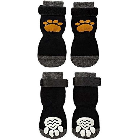 Chaussettes antidérapantes pour chien, chaussettes adhérentes avec sangles pour l'intérieur sur parquet, protection des pattes pour chiens de petite, moyenne et grande taille-L-Pink (1/5)