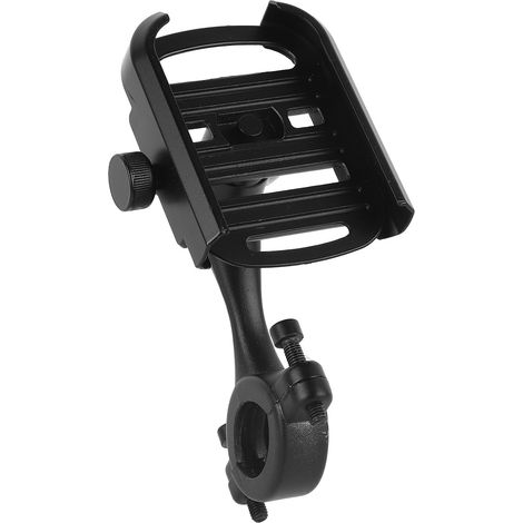 Support de téléphone pour moto en alliage d'aluminium, rotation à 360°, compatible avec la plupart des téléphones, style moto noir. (1/5)