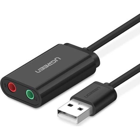 UGREEN USB-Audioadapter, externe USB-Soundkarte auf 3,5-mm-Stereo-Audioanschluss für Windows, Mac und PS4, Plug & Play, 15 cm Kabel (1/5)
