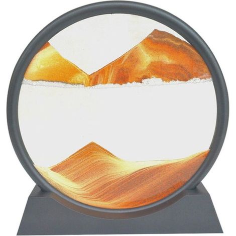 3D-animiertes Sandbild – Bewegte Sandlandschaften – Rundes Glas – Tiefsee-Sandkunst – Tolle Tischdekoration für Erwachsene und Kinder – Orange (1/5)