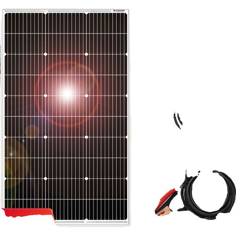 Panneau Solaire, Design Monocristallin, Construction Étanche, 100W Ensemble (1/2)