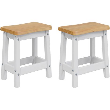 Bar Stool EKAI 2 pcs White 40 x 29 x 45.5 cm Solid Pine Wood VidaXL