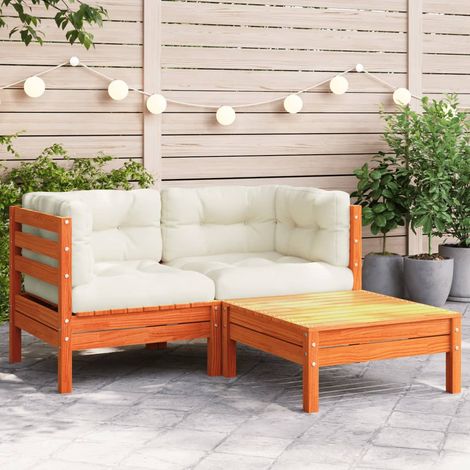 Canapé de jardin avec coussins et repose-pied 2 places-Salon de jardin Sofa extérieur 329929 (1/5)