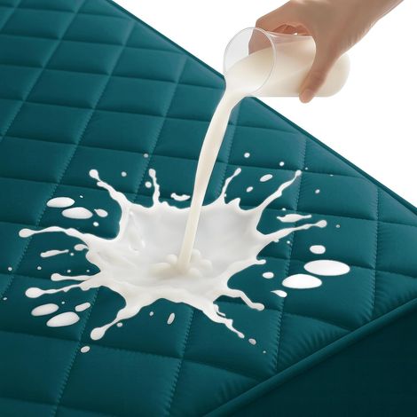 Waterproof Mattress Protector 63 x 190 cm, Breathable, Dark Green (1/5)