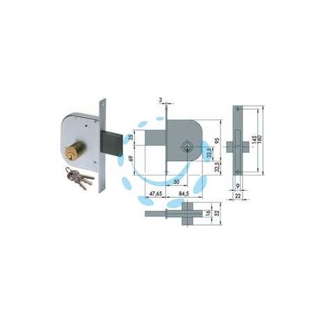 SERRATURA DA INFILARE PER CANCELLI SOLO CATENACCIO 42020 - mm.50 (42020500)