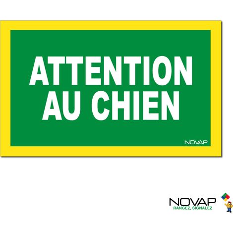 Panneau Attention au chien - haute visibilité - 330x200mm - 4091181