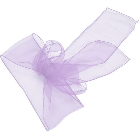 Lot de 10 nœuds de chaise en organza pour banquet, élégants et raffinés, couleur violet clair, parfaits pour la décoration de mariages et de fêtes. (1/5)