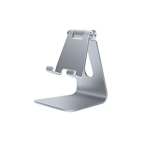 Support de bureau pour téléphone portable en métal, compatible avec iPhone X, XS Max, 8, 7, 6, 12, Samsung S20 Fe, Xiaomi et Huawei (Argent) (1/5)