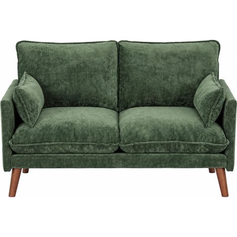 HOMCOM 2 Seater Sofa, Modern Loveseat with Spring Cushions, Wide Seat, Green