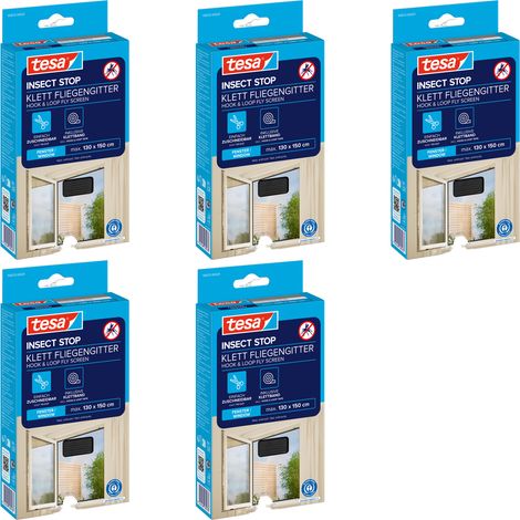 Mosquitera TESA para ventana, malla para ventana, cinta de velcro, negra, 1,3 x 1,5 m x 5 (1/5)
