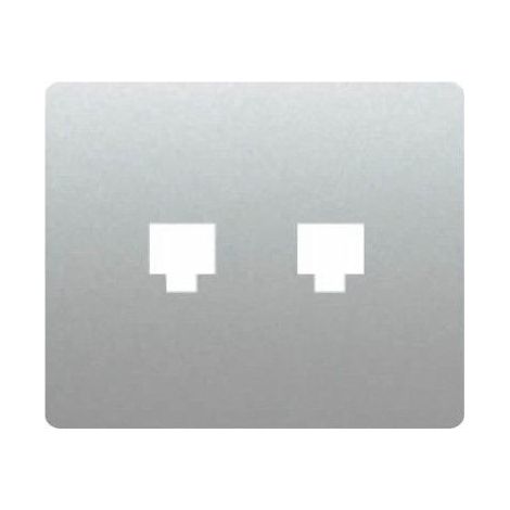 Cache douille double TELF ou RJ45 ALUMINIUM MERCURIO BJC IRIS 19882-MA