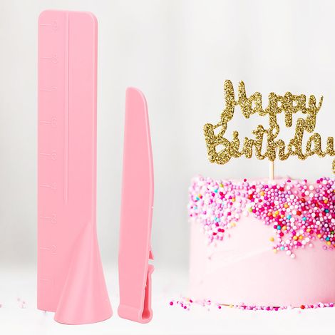 Racloir à beurre à hauteur réglable, lisseur à fondant et règle graduée pour gâteau vendus ensemble (1/5)