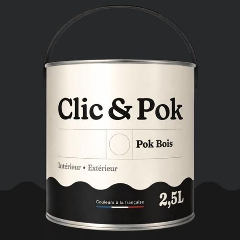 Peinture Bois Extérieur – POK BOIS - 2,5L - RAL 9011 - Noir graphite- Résistante aux intempéries - Ne s'écaille pas