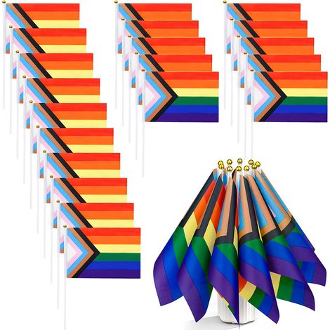 Lot de 50 mini drapeaux arc-en-ciel, décorations pour défilés et festival arc-en-ciel.