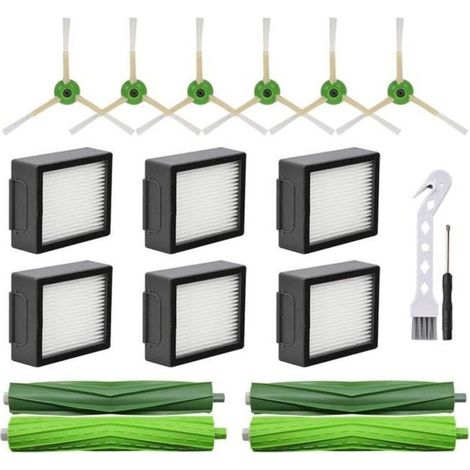 Brosses latérales et filtres HEPA compatibles pour aspirateurs iRobot Roomba i3, i4, i6, i7, i8, j7, E5, E6, E7 - Accessoire de remplacement pour aspirateur robot (1/4)