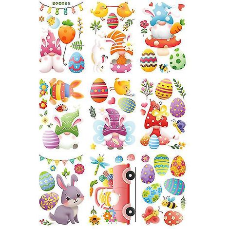 9-teiliges Hasen-Aufkleber-Set (1/3)