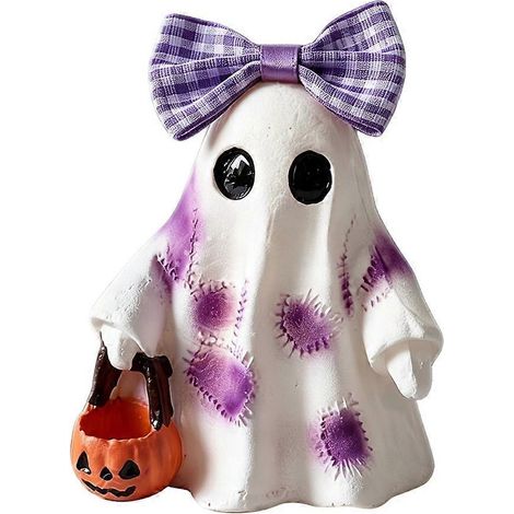 Halloween Ghost Figurine Resin Desktop Decor Compact Tiny Cute Spooky (1/2)