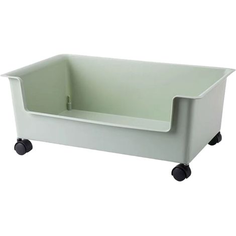 Boîte De Rangement Sous Table - Boîte De Stockage Mobile À Roulettes - Pour Livres Stylos Jouets - 48 x 30 x 20 cm - Vert (1/4)