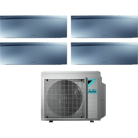 Daikin Bluevolution Quadri Split Inverter-Klimagerät Serie EMURA SILVER III 7+7+7 mit 4MXM80N R-32 Wi-Fi Integrated 7000+7000+7000 Farbe Silber - Italienische Garantie