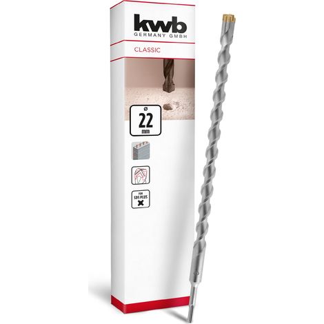 Foret SDS Plus, foret marteau SDS Plus (Ø 22 mm x 460/400 mm, avec tranchant en métal dur 4X extrêmement rapide, pour béton armé, pierre (1/5)