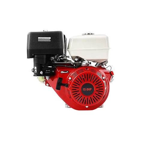Moteur à essence 4 temps 15 CV 420 cc - Moteur sur pied - Moteur de kart - Moteur industriel - Monocylindre refroidi par air 9,7 kW - 3600 tr/min - Pour karts, pompes à eau, pelleteuses et (1/5)