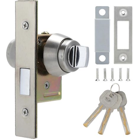 Verrou de sûreté en alliage d'aluminium épais pour porte blindée, loquet rotatif coulissant avec clés (1/5)