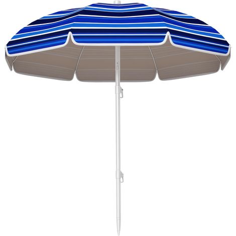 Parasol de plage Ø 1,8 m grand parasol inclinable pliable protection solaire UPF50+ légère sac de transport multicolore (1/5)
