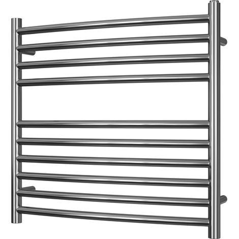 Aston - Stainless Steel Heated Towel Rail - H600mm x W600mm - Curved (1/3)