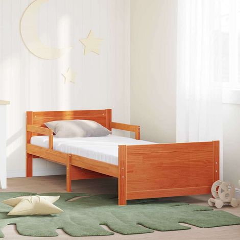 Marco de cama con colchón extensible Marrón 80 x 200 cm