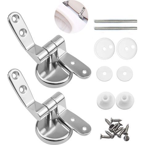 WC-Sitz-Befestigungselemente, 2er-Pack Ersatz-WC-Sitz-Scharniere mit Zinklegierungsbefestigungen (1/5)