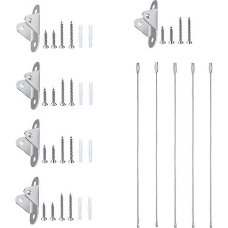 Juego de 5 correas metálicas para muebles - Anclaje a la pared - Correas de seguridad antivuelco para proteger a niños pequeños y mascotas de caídas de muebles