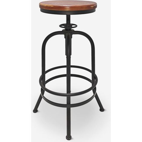 Barhocker verstellbar im Vintage-Stil mit Fußstütze Klom