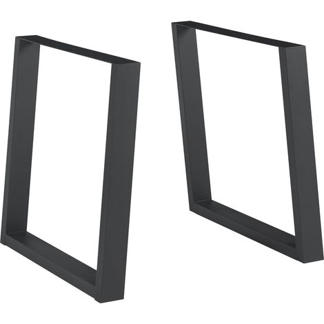 Lot de 2 pieds de table meuble moderne design original DIY acier 72 x 75 cm noir