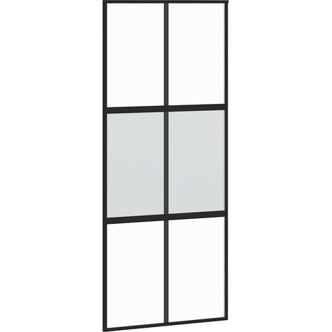 Maison Exclusive - Schiebetür Schwarz 90x205 cm Hartglas und Alum