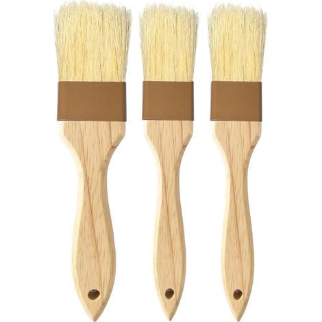 Bouchon en bois 3 pièces de brossage de barbecue naturel (1/5)