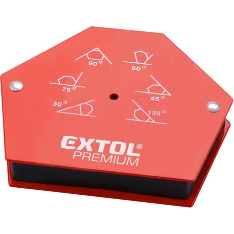 EXTOL Magnetschweißwinkel, 30°-45°-60°-75°-90°-135°, Tragfähigkeit bis zu 22 kg 8815194