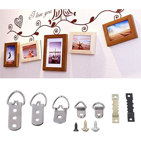 Kit de suspension de tableaux robuste de 415 pièces avec vis, kit de tri avec boîte transparente et support de suspension. (1/5)