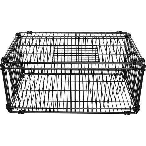 Cage à Pigeons Pliable, Cage à Oiseaux Pigeonnier MéTallique Cages pour Petits Animaux avec 4 EntréEs à Sens Unique Et Trappe De Toit pour Jardin Balcon Cour 60x40x26 Cm (1/5)