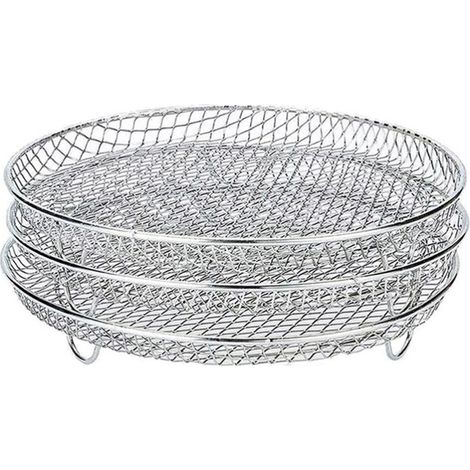 Support empilable pour friteuse à air (3 pièces), support de déshydratation en acier inoxydable 304, accessoires pour friteuse à air (1/4)