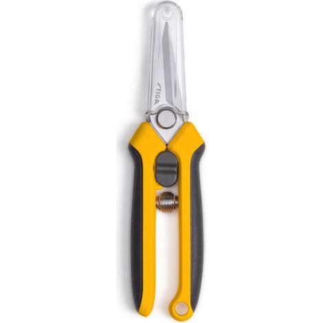 STIGA ST1 Cesoie Da Potatura, Lama Acciaio Inox Doppio Taglio – Molla Stabile, Impugnatura Extra-Grip – Potatura Fiori e Erbe Aromatiche