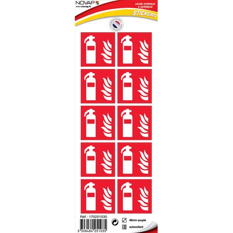 Planche 10 Pictogrammes 40X40mm - Extincteur - 4251035