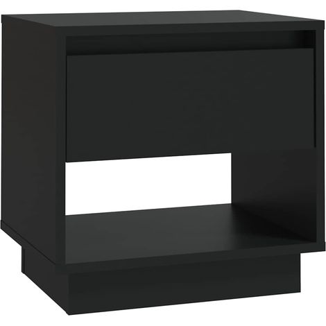 NachtkästchenNachtschrankNachttisch Schwarz 45x34x44 cm Holzwerkstoff (1/5)