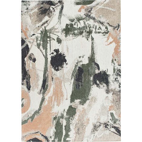 Tapis de salon tissé plat Fresque - Gallery Collection - Indian Rice - 170 x 240 cm - Couleurs Vives, Design Artistique, Inspiré d'un Atelier de Peinture