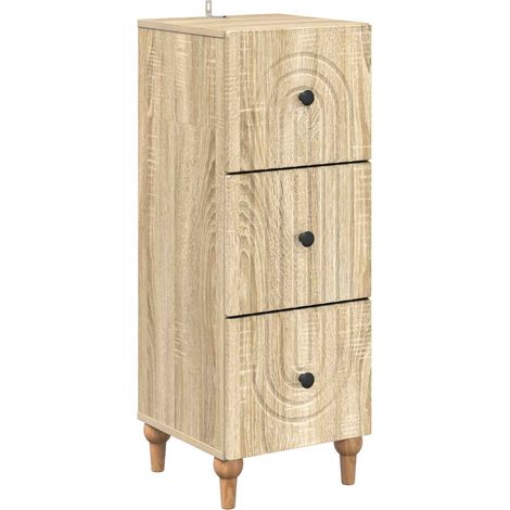 vidaXL Mobile con Cassetti Rovere Sonoma 33 x 34,5 x 90 cm