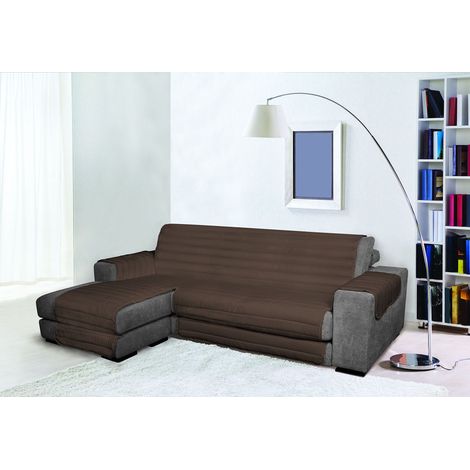 Waterproof housse de canapé Double-face avec chaiselongue, Marron, 190cm (1/2)