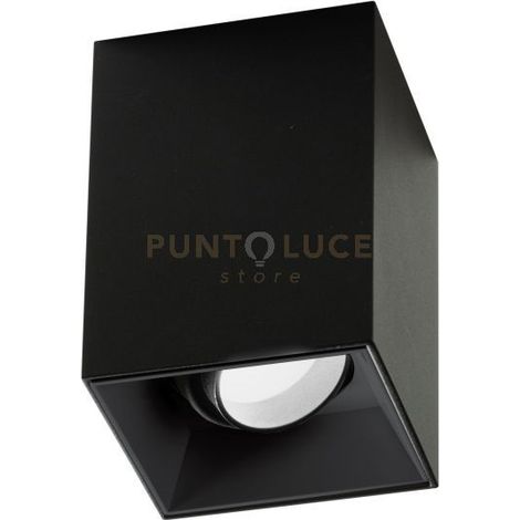 GFA1231- FARETTO ORIENTABILE NERO 1 LUCE ATTACCO GU10 QUADRATA L.8,5CM H.11,5CM