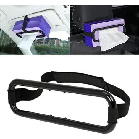 Porta toallas de papel para coche (2 piezas) para caja de pañuelos, soporte universal para caja de pañuelos, accesorios para parasoles y asientos traseros.