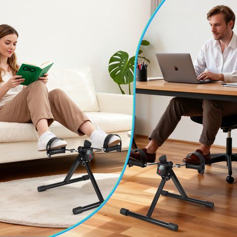 Randaco Mini bicicleta plegable para uso doméstico Para ejercitar brazos y piernas Color negro (1/5)