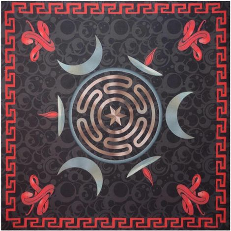 Nappe carrée pour tarot, tapis d'autel, tapis de jeu de société, tapis d'oracles astrologiques, nappe de table pour cartes de divination, 50 x 50 cm (1/5)